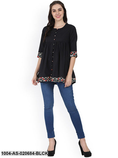 Black Solid Tunic