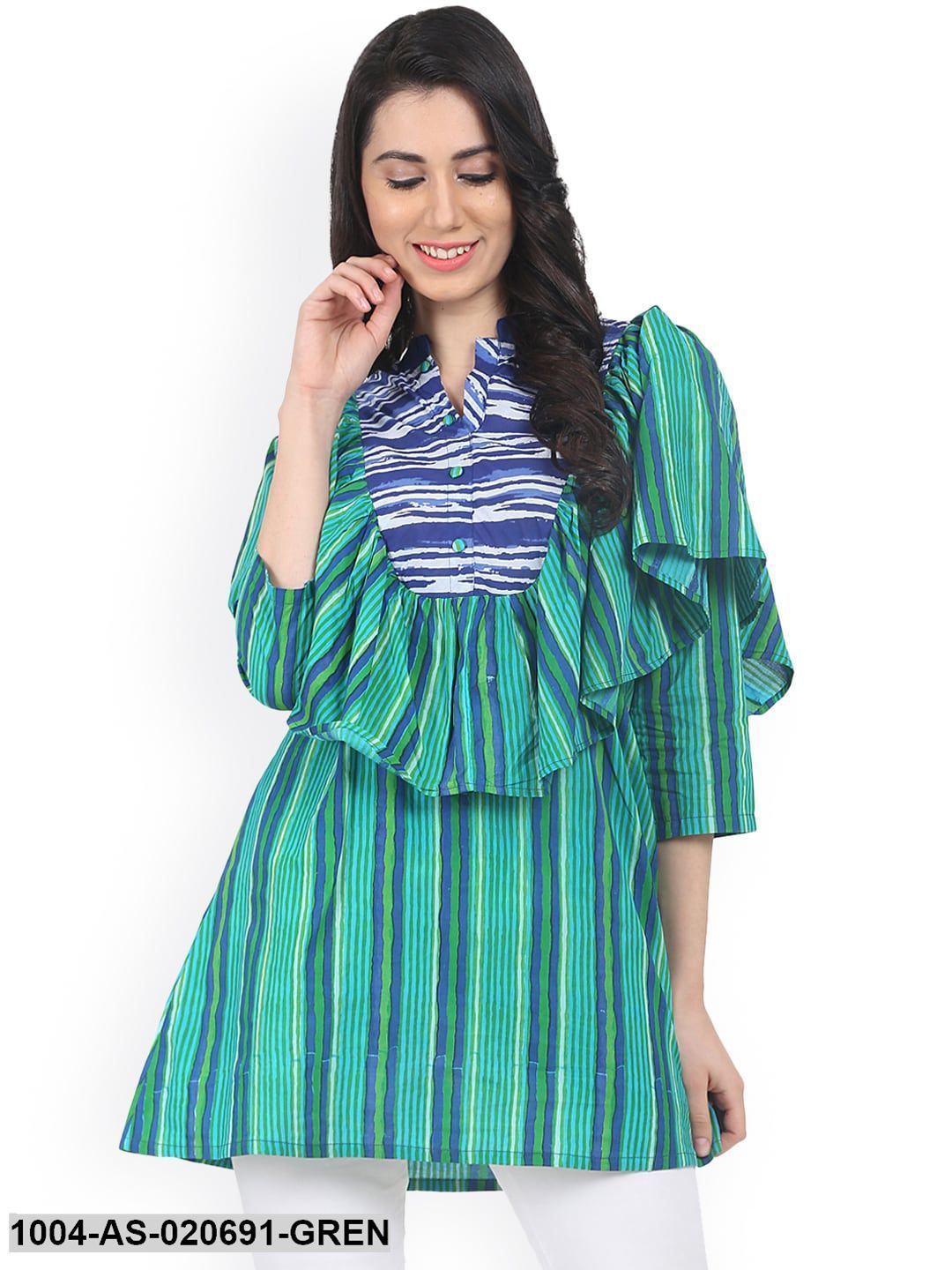 Green & Blue Checked Tunic