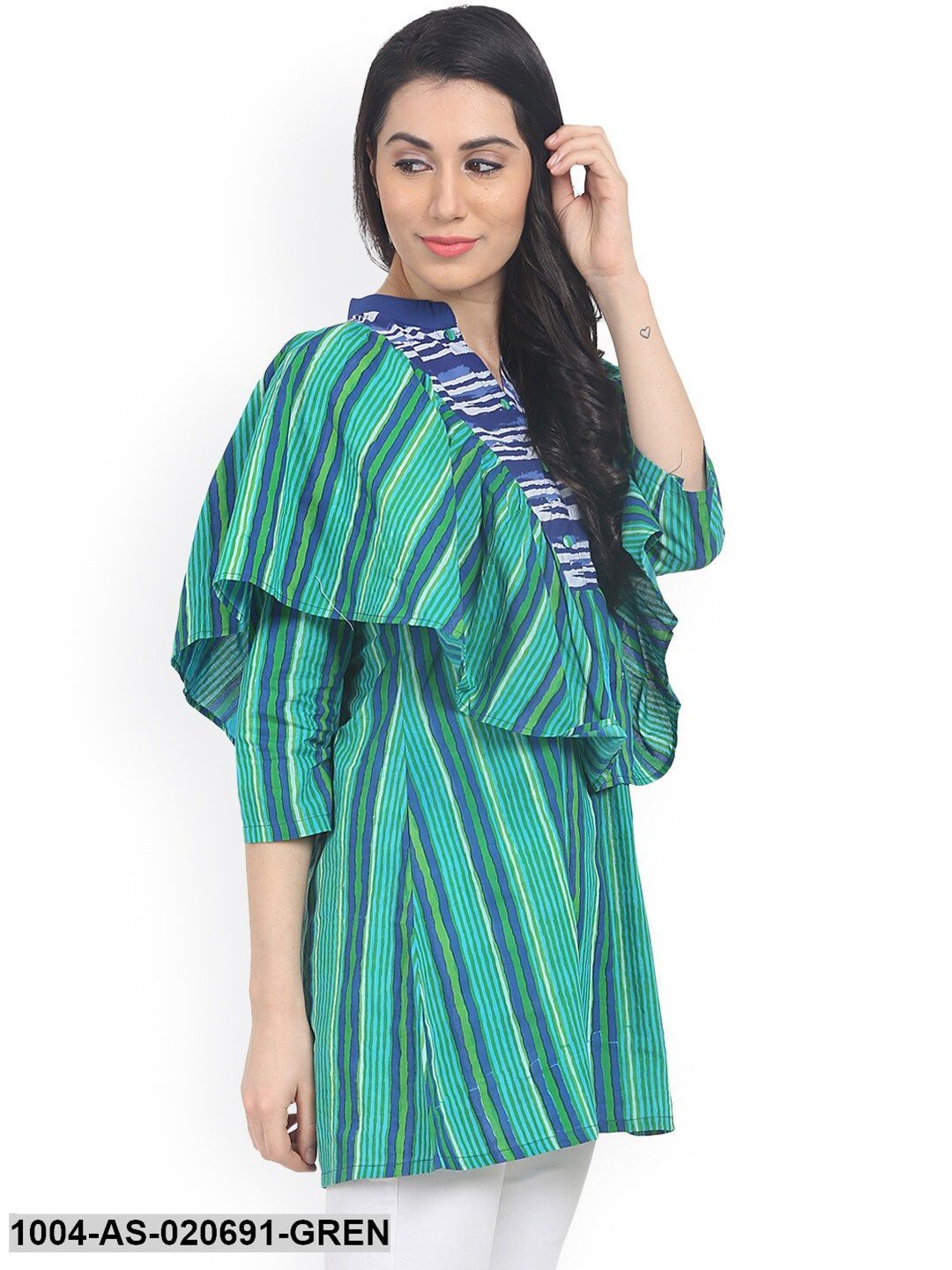 Green & Blue Checked Tunic