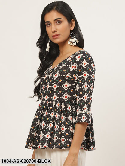 Black & White Tribal Printed Tunic