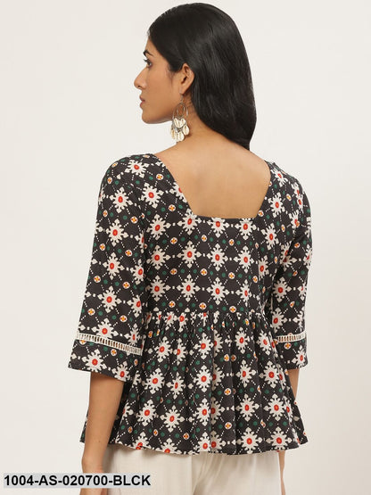 Black & White Tribal Printed Tunic