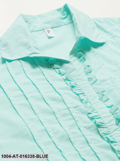 Straight kurta with Ruffle and pleat detailing