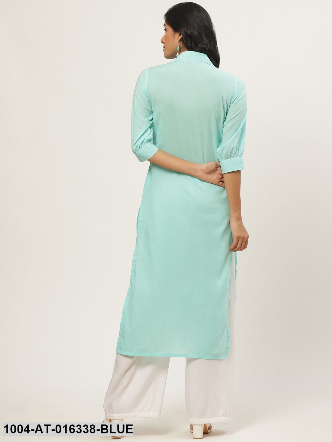 Straight kurta with Ruffle and pleat detailing
