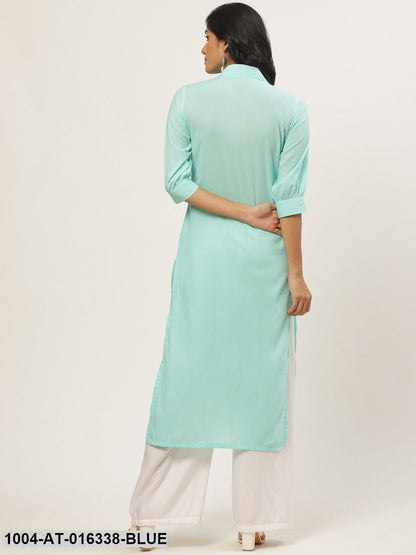 Straight kurta with Ruffle and pleat detailing