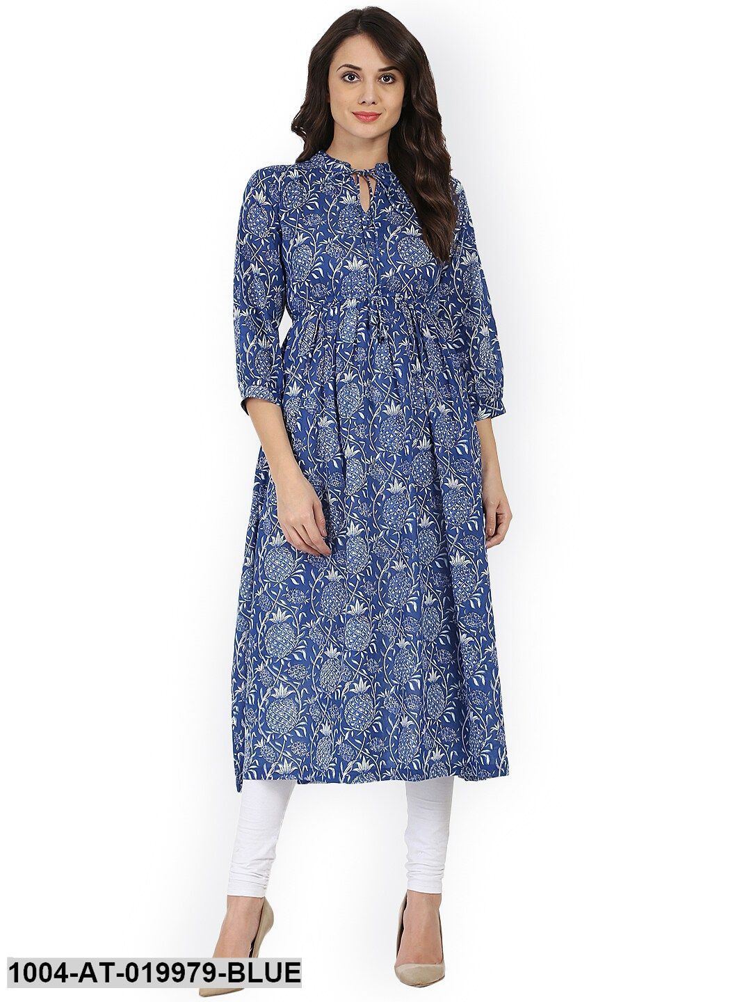 Blue Printed Anarkali Kurta