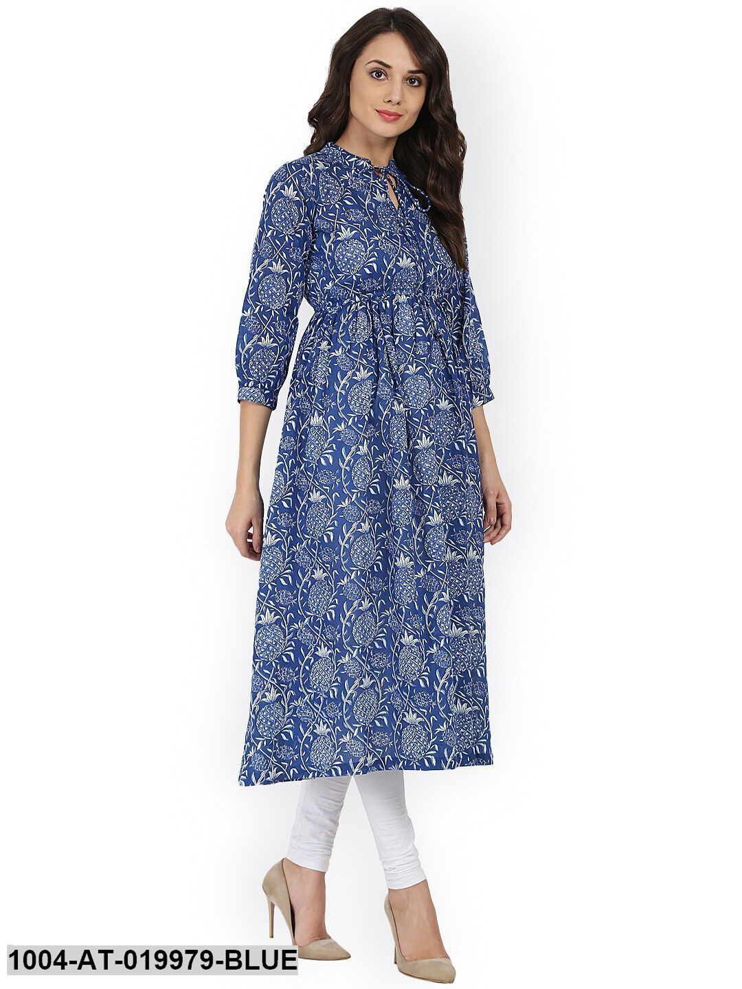 Blue Printed Anarkali Kurta