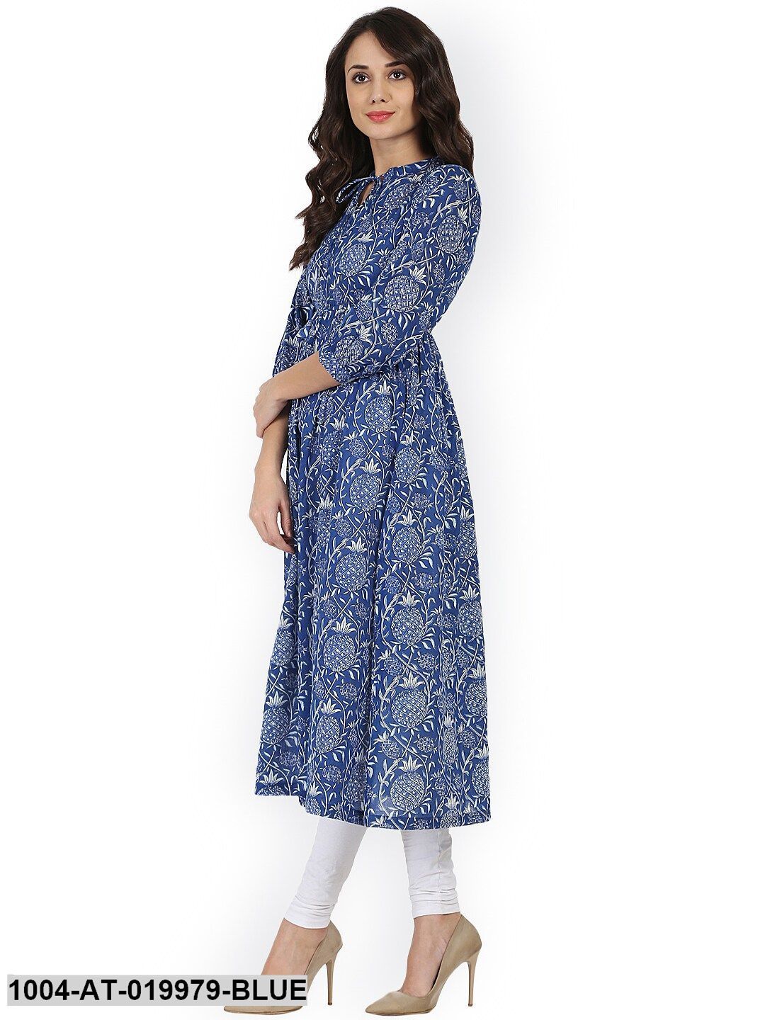Blue Printed Anarkali Kurta