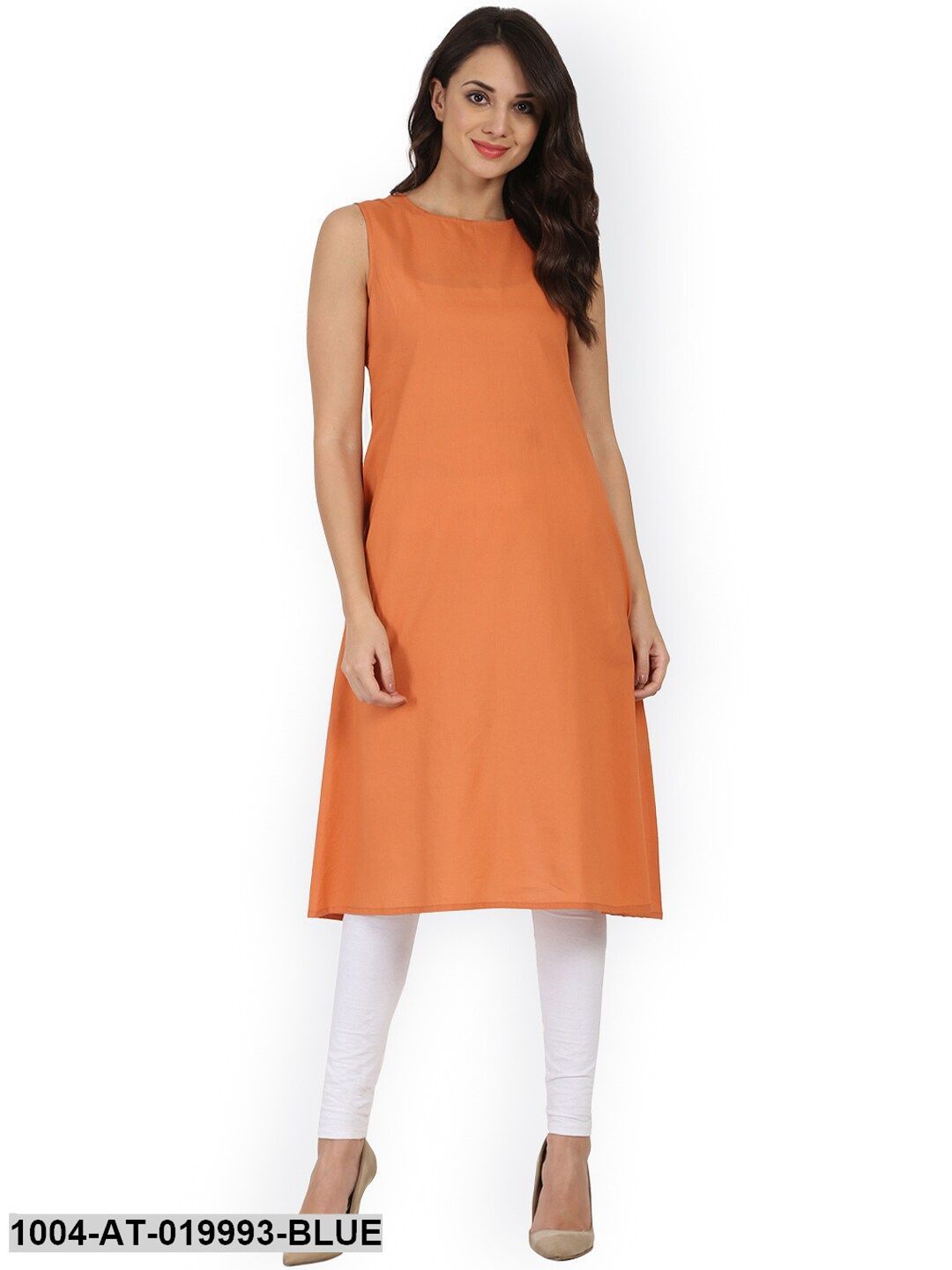 Blue Printed A-Line Kurta