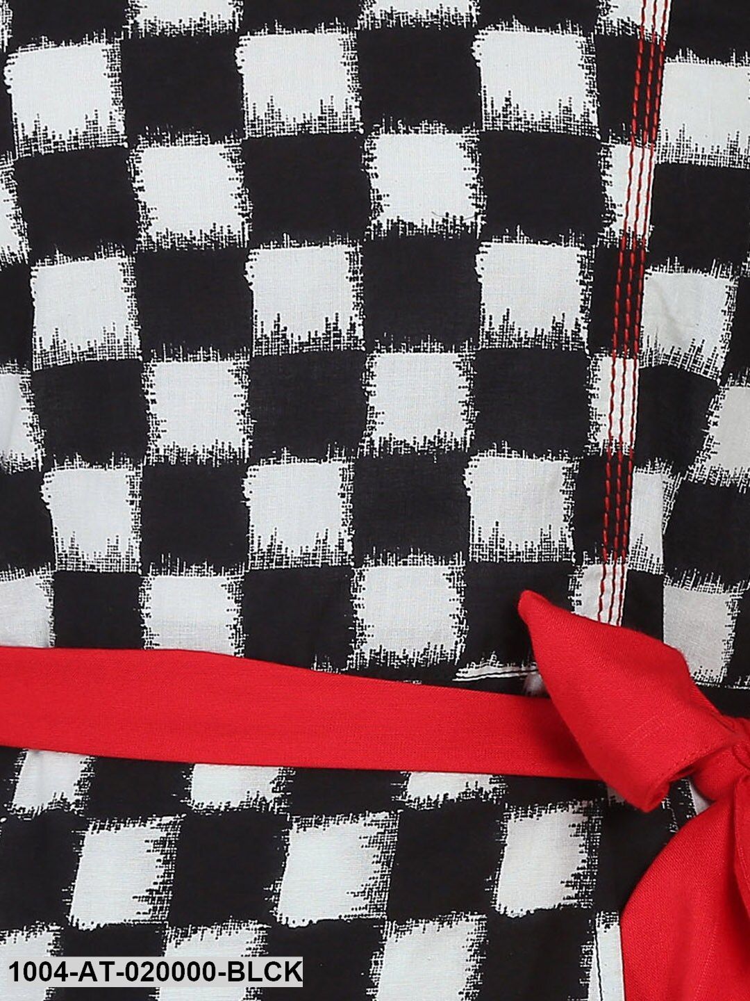 Black Printed Asymmetric A-Line Kurta