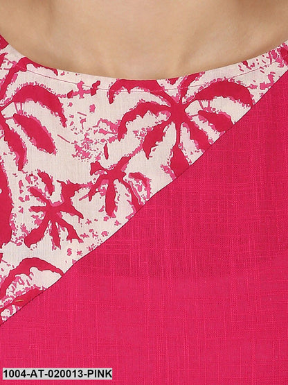 Pink Printed Anarkali Kurta