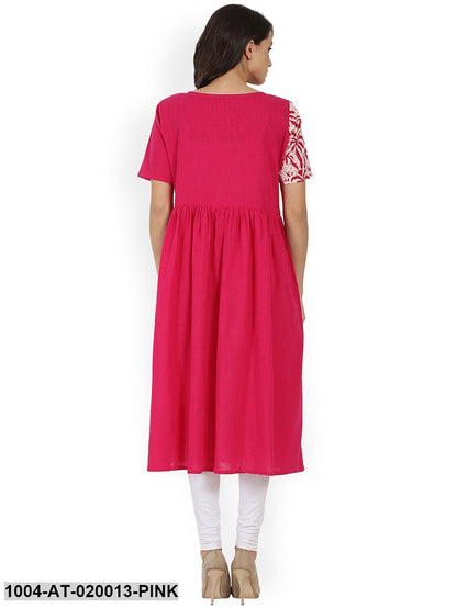 Pink Printed Anarkali Kurta