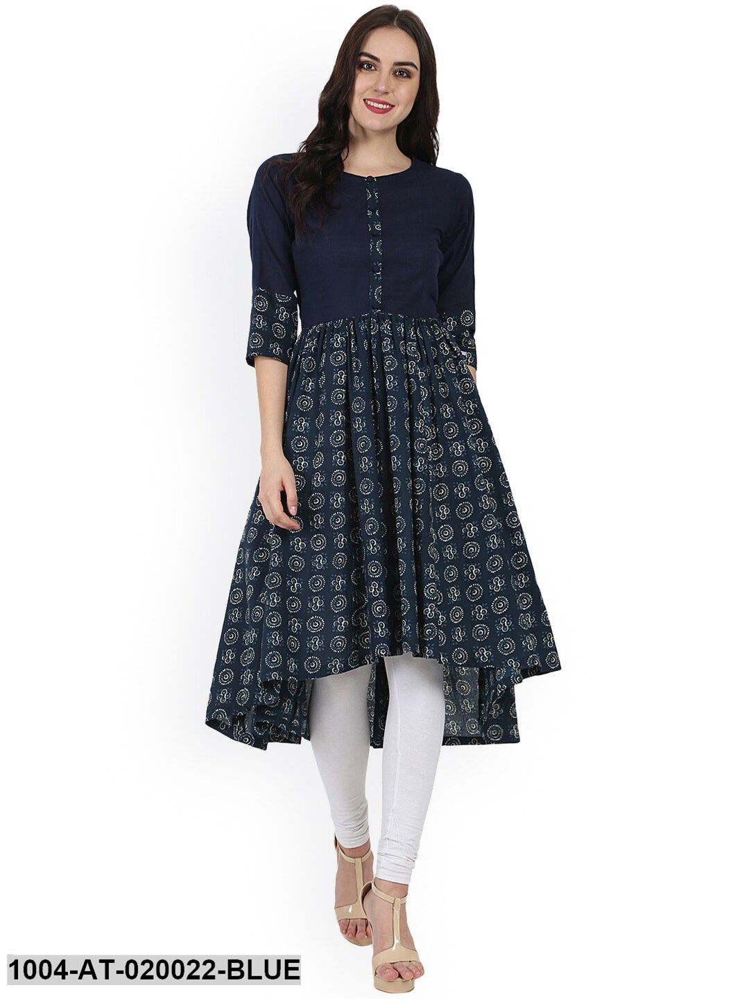 Blue Printed Anarkali Kurta