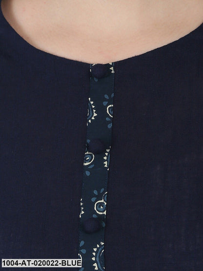 Blue Printed Anarkali Kurta