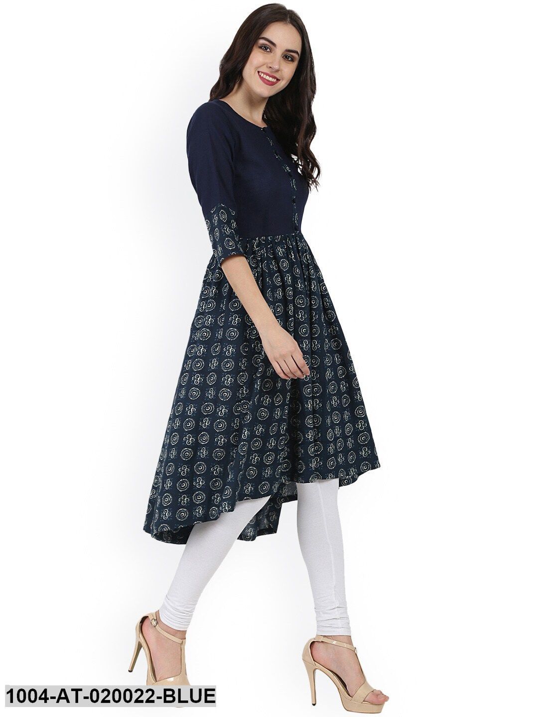 Blue Printed Anarkali Kurta