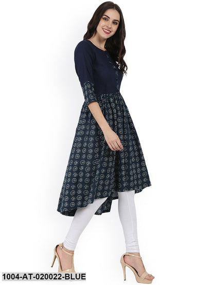 Blue Printed Anarkali Kurta