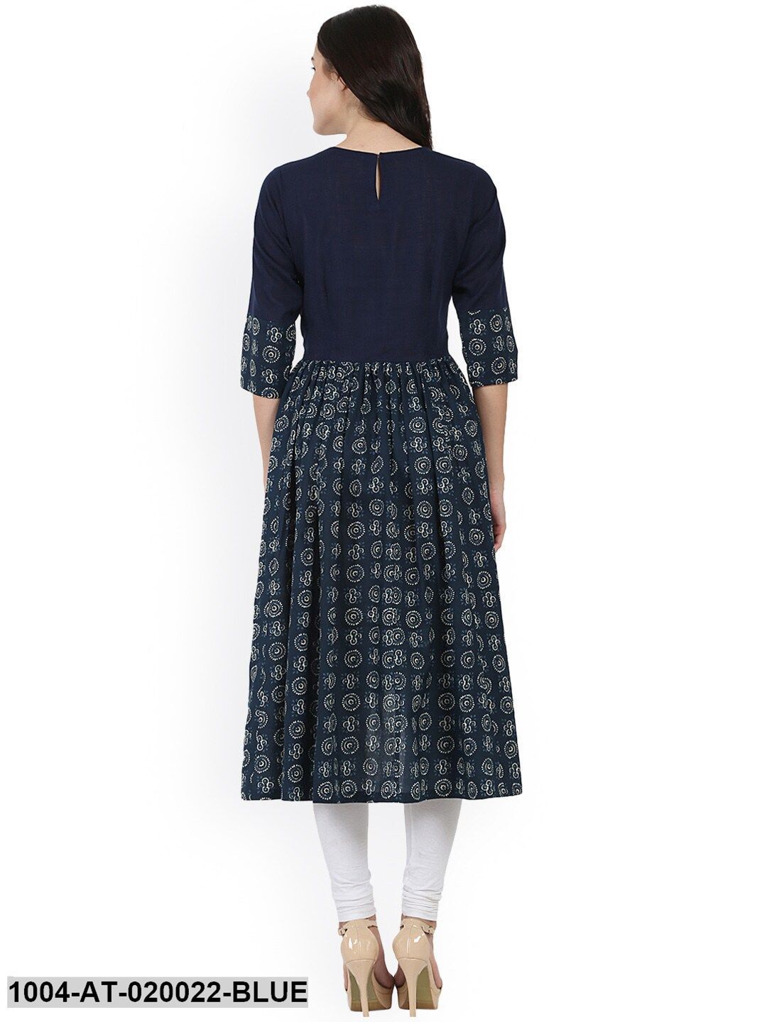 Blue Printed Anarkali Kurta