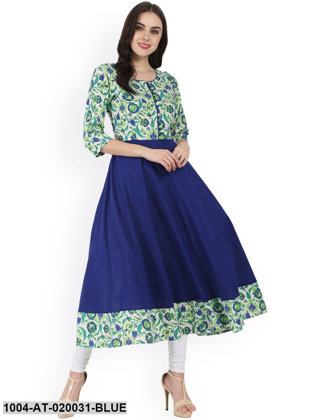 Blue Printed Anarkali Kurta