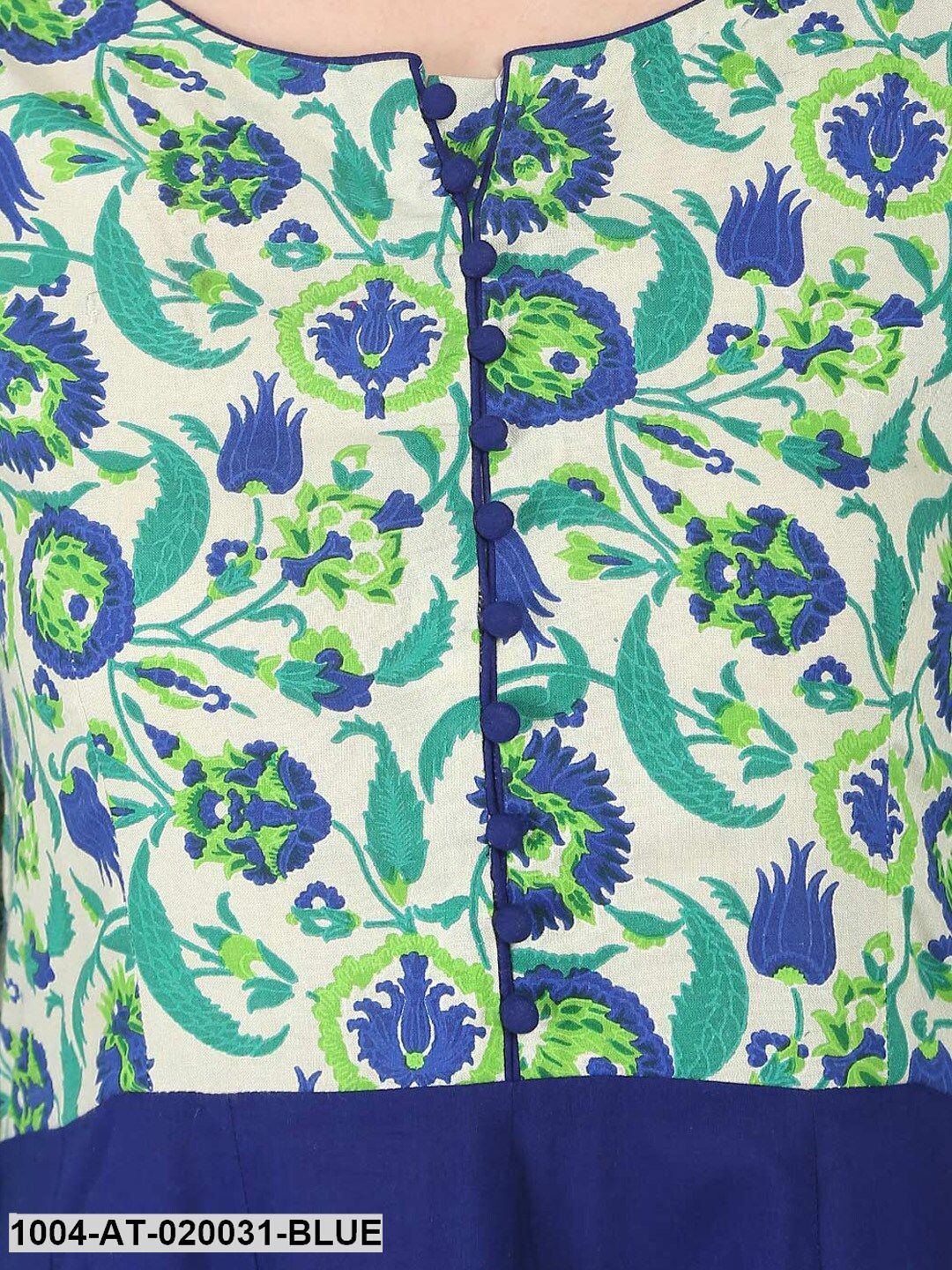 Blue Printed Anarkali Kurta