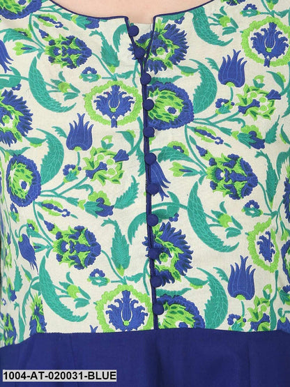 Blue Printed Anarkali Kurta