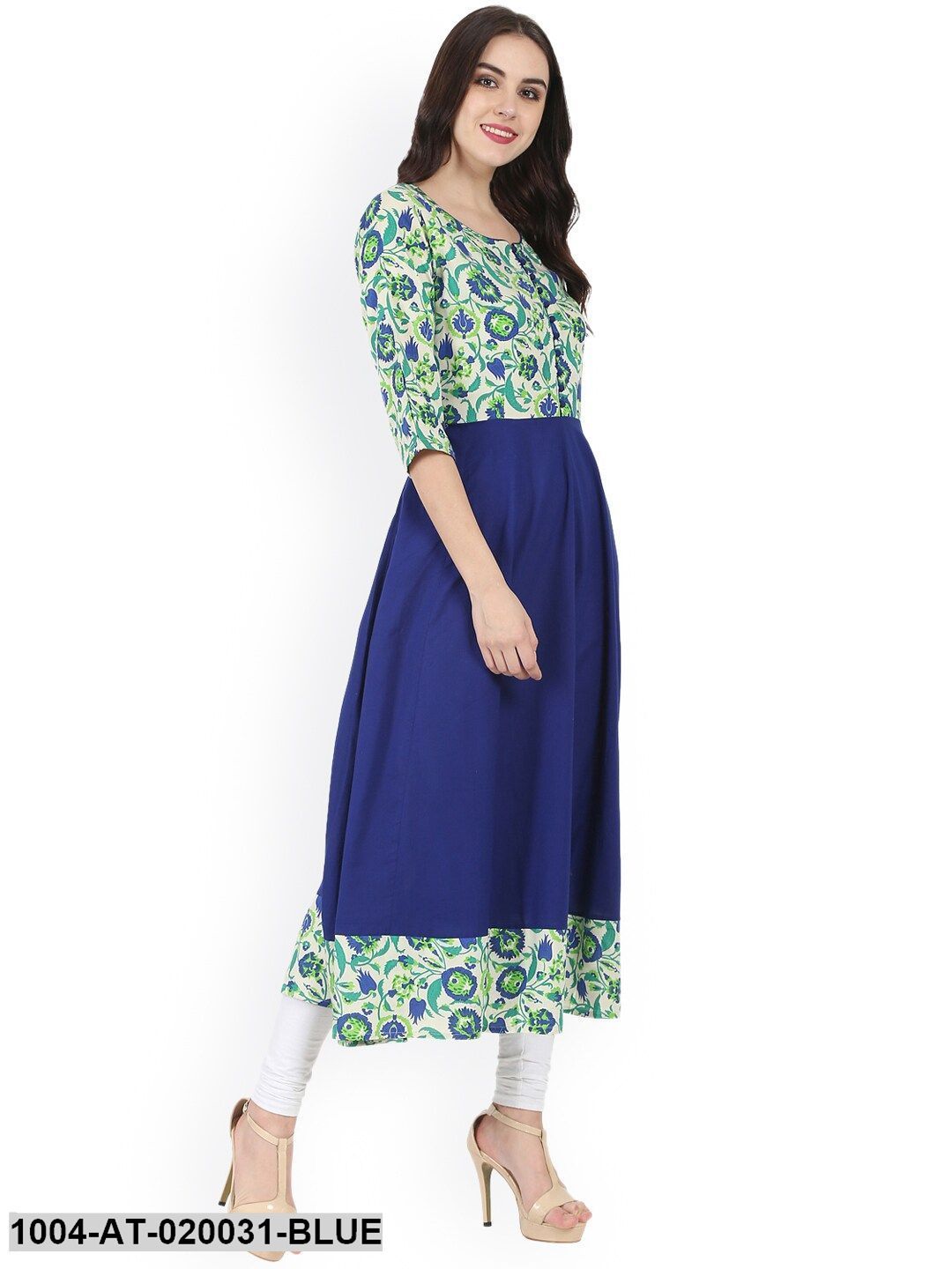 Blue Printed Anarkali Kurta