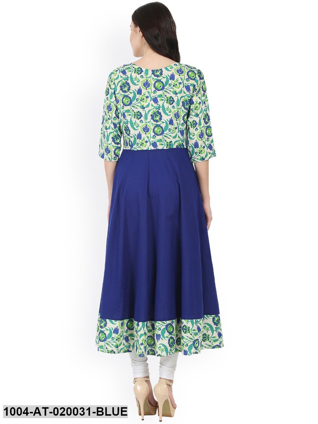 Blue Printed Anarkali Kurta
