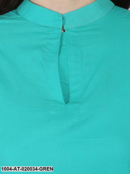 Green Solid Straight Kurta