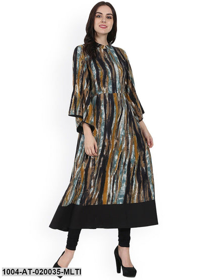 Multicoloured Printed Anarkali Kurta