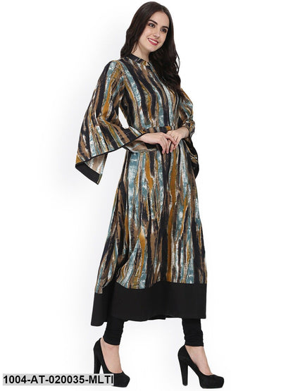 Multicoloured Printed Anarkali Kurta