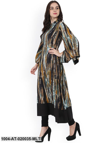 Multicoloured Printed Anarkali Kurta