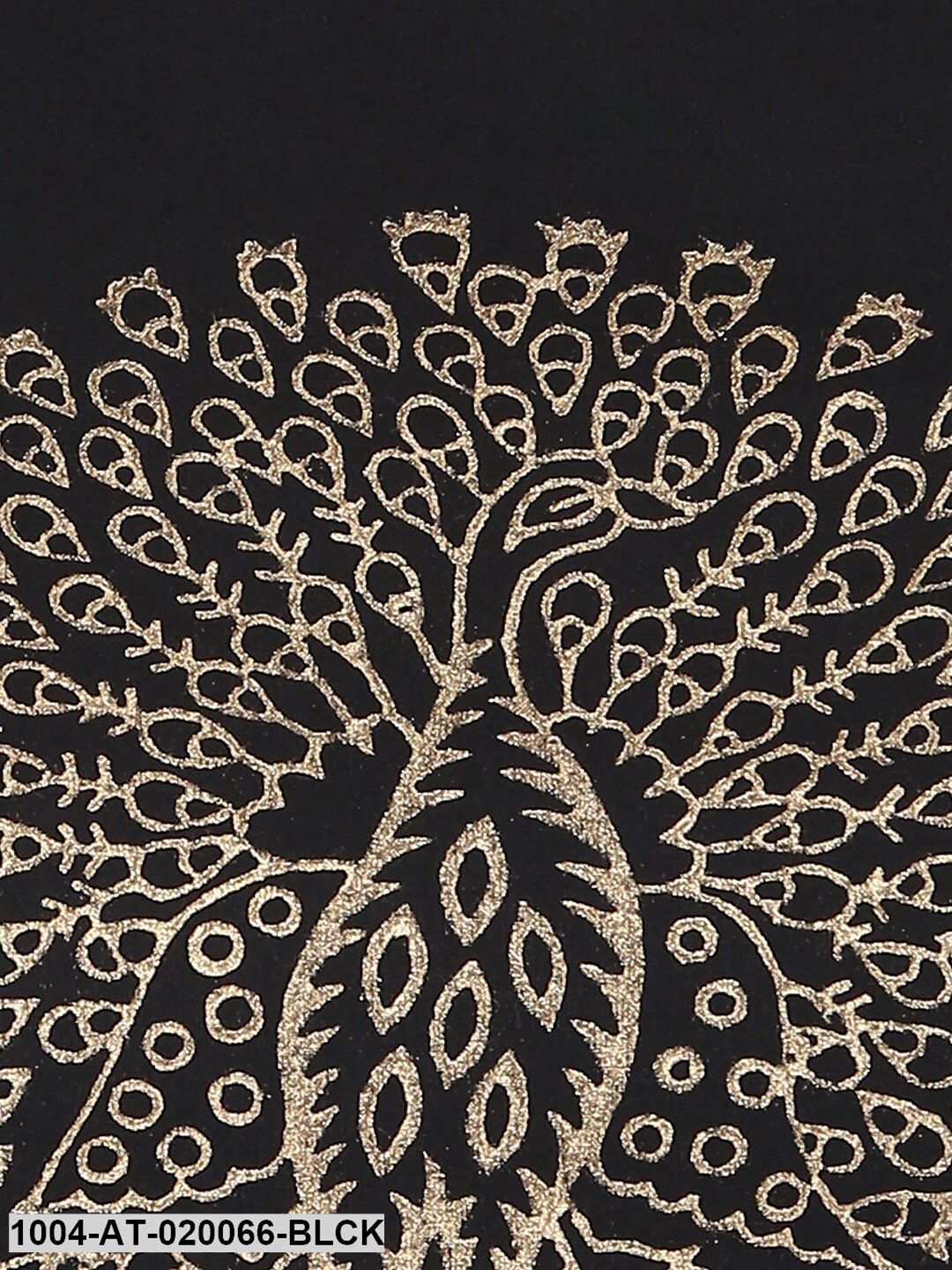 Black Printed A-Line Kurta