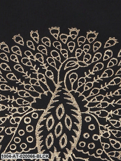 Black Printed A-Line Kurta