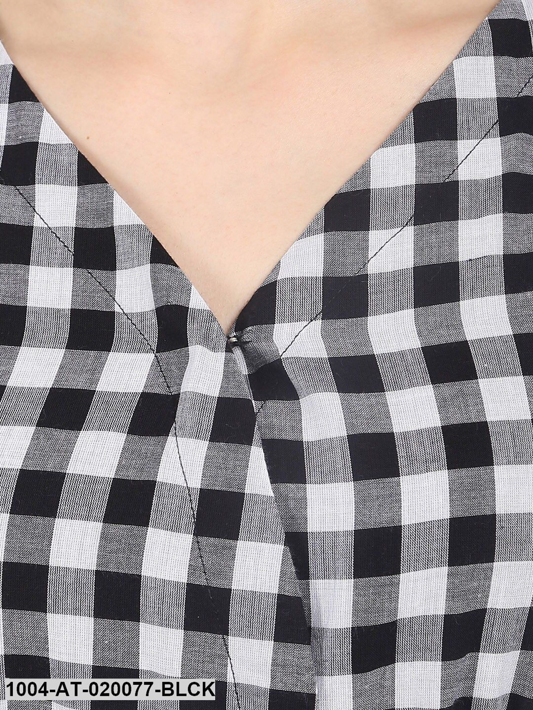 Black Checked Anarkali Kurta