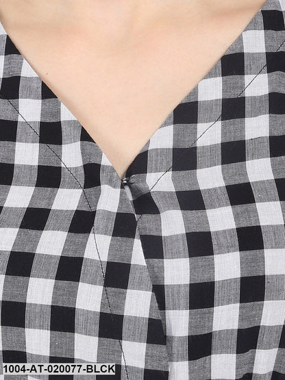 Black Checked Anarkali Kurta