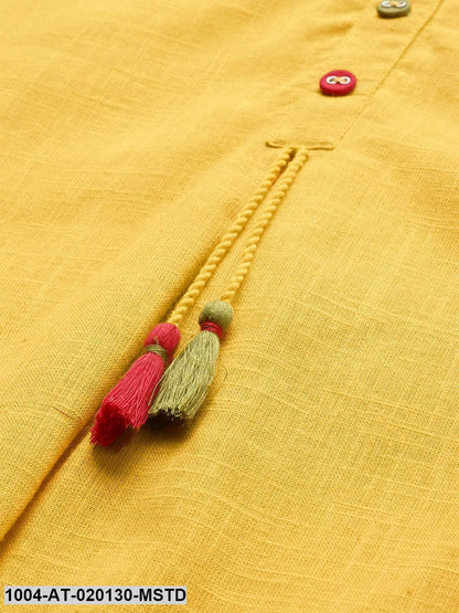 Mustard Yellow Solid Straight Kurta