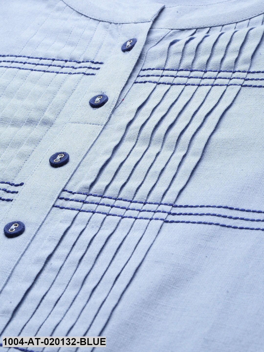 Blue Yoke Design Straight Kurta