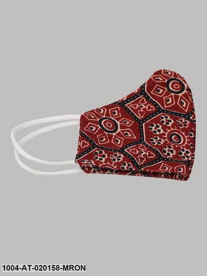 Maroon  Black Floral Printed Kurta