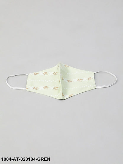 Plus Size Pastel Green & Gold Ethnic Motifs Printed Kurta