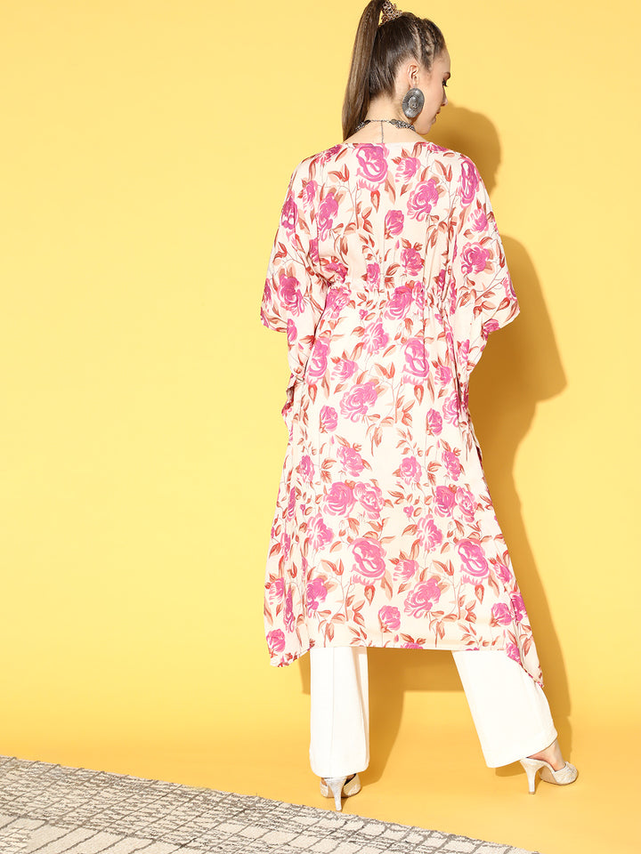 off-White Printed Kaftan Kurta