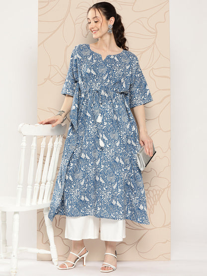 Blue Ethnic Printed Kaftan