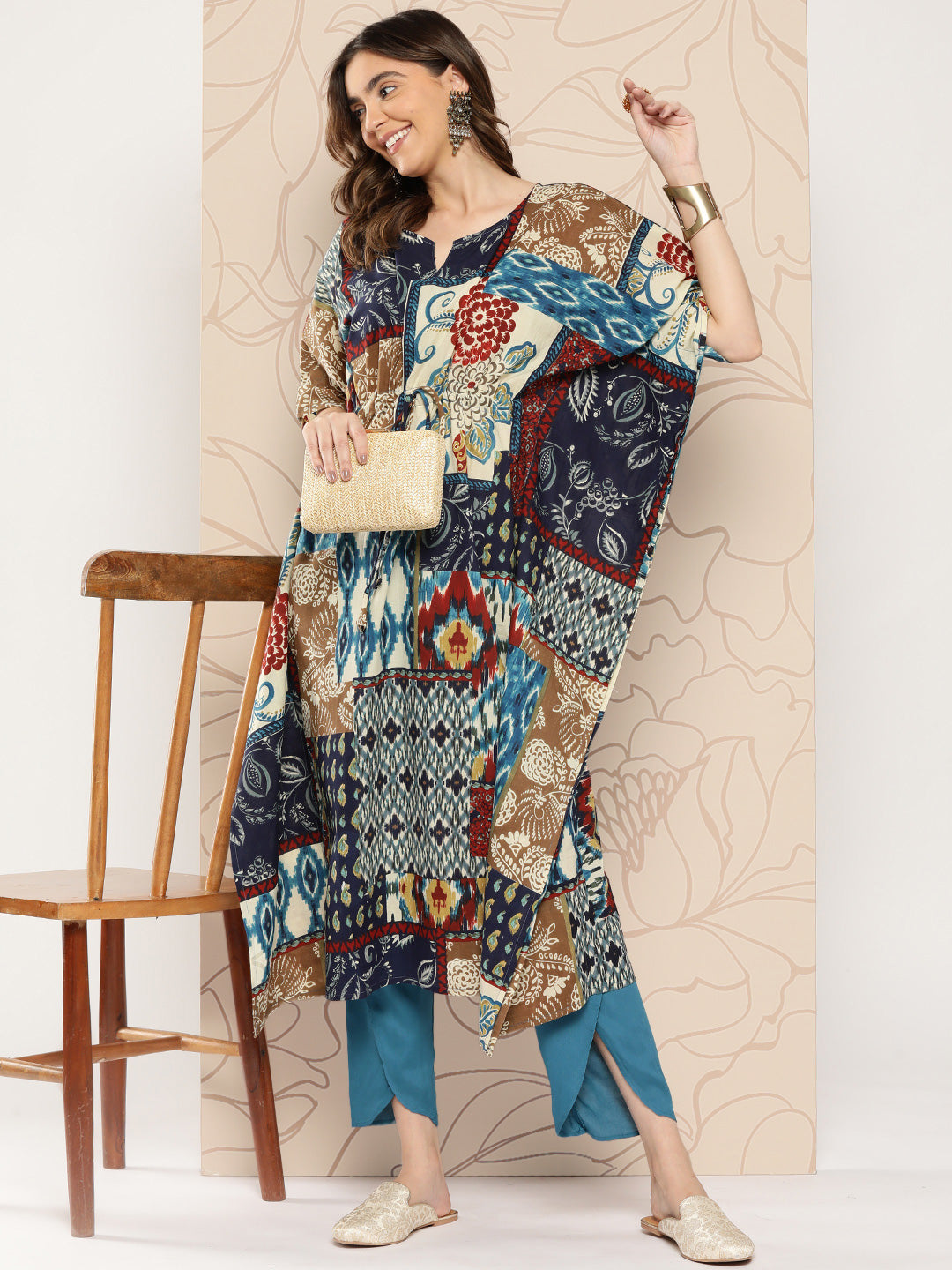 Multi Ethnic Printed Kaftan