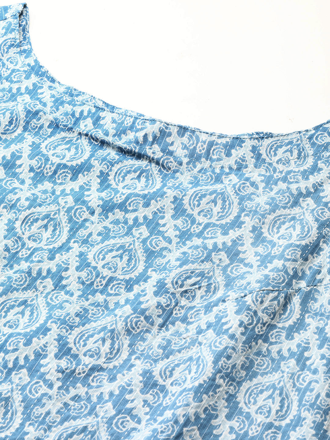 Blue Ethnic Straight Sleeveless Kurta