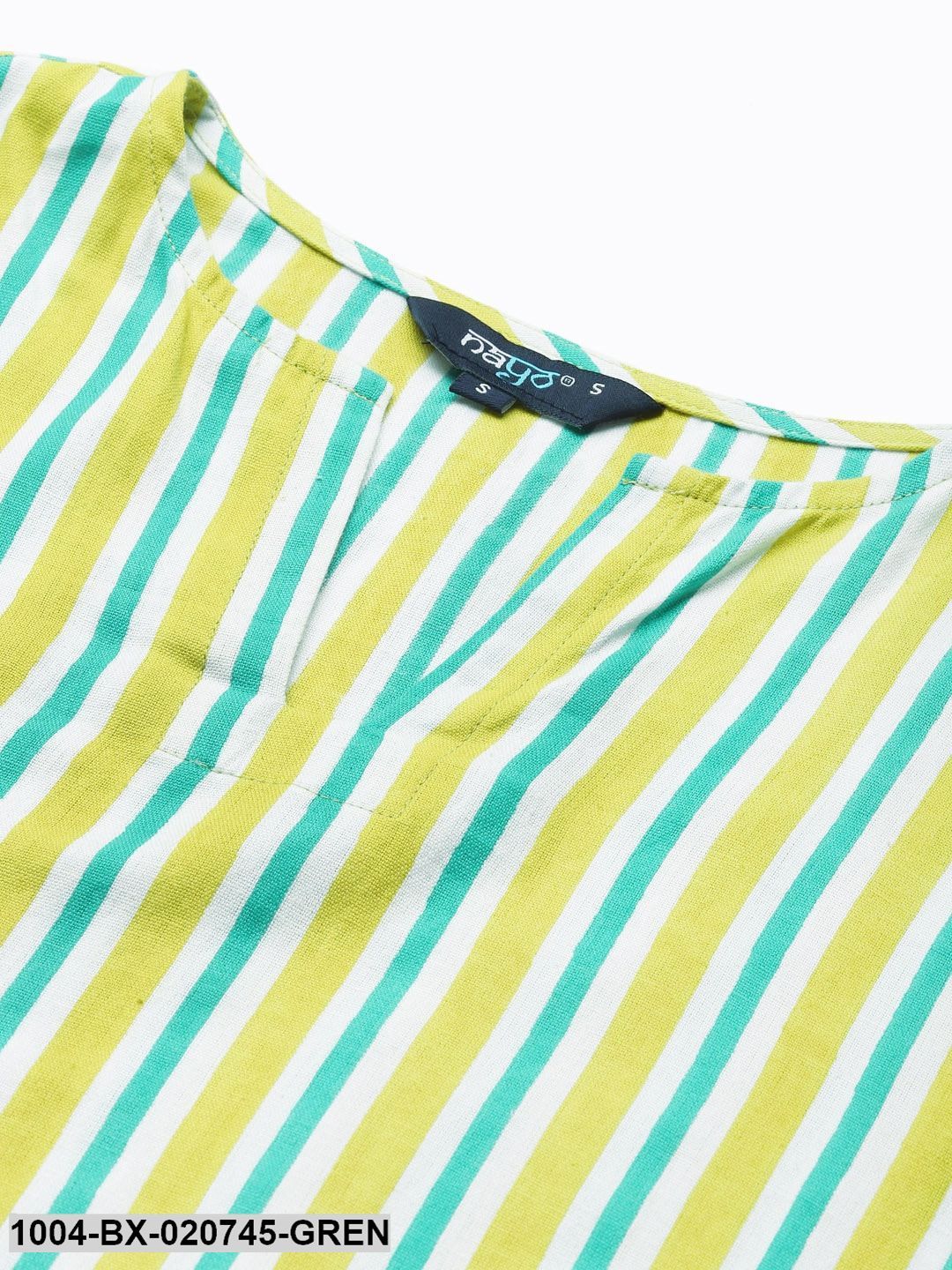Green & Yellow Striped Night suit