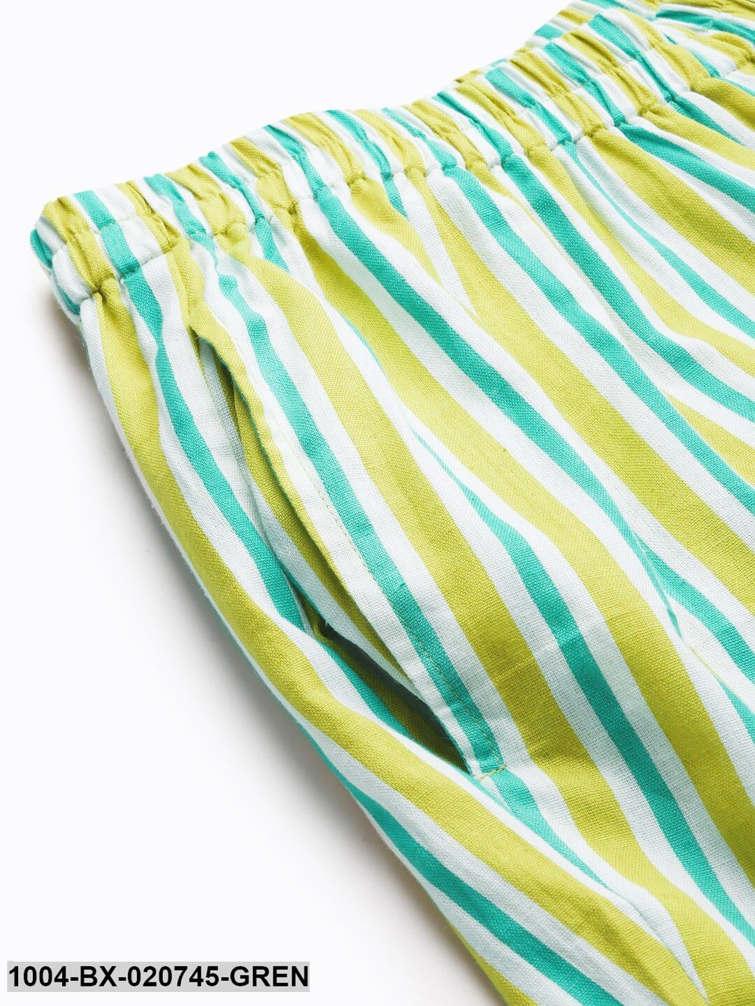 Green & Yellow Striped Night suit