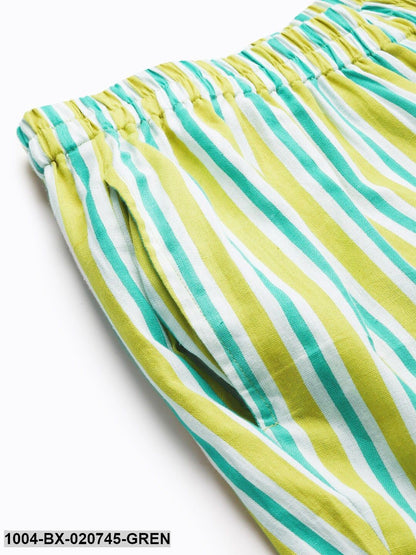 Green & Yellow Striped Night suit