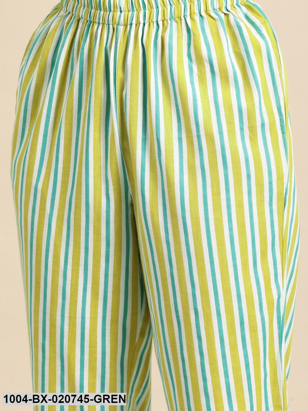 Green & Yellow Striped Night suit