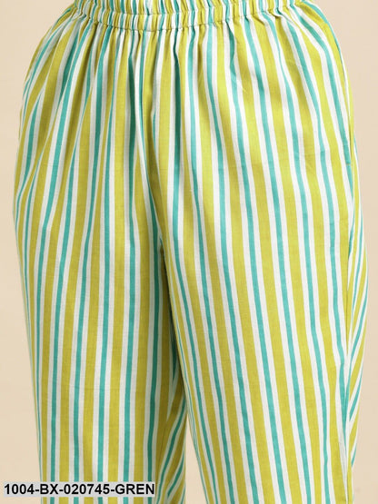 Green & Yellow Striped Night suit