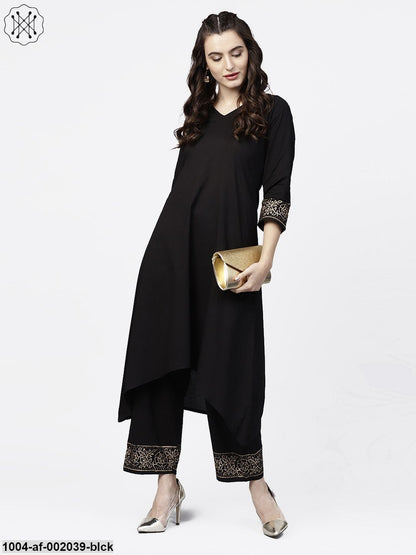 Black Kurta Set With Palazzos