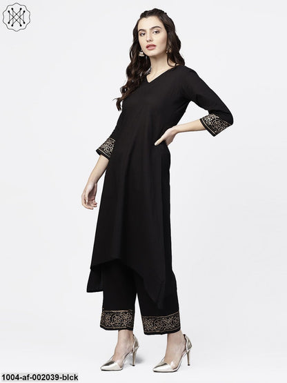 Black Kurta Set With Palazzos