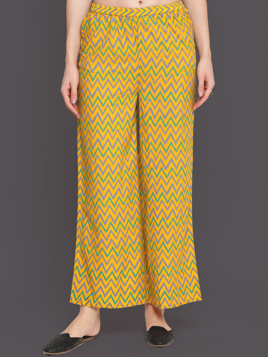 Embroidered Semi Flared Calf Length Sleeveless round Neck Rayon Kurta &amp; Palazzo