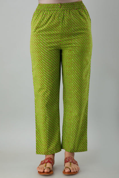 Printed Straight Calf Length 3/4 Sleeves Round Neck Cotton Kurta Dupatta Bottom Set